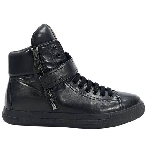 prada black sport shoes|high top black prada shoes.